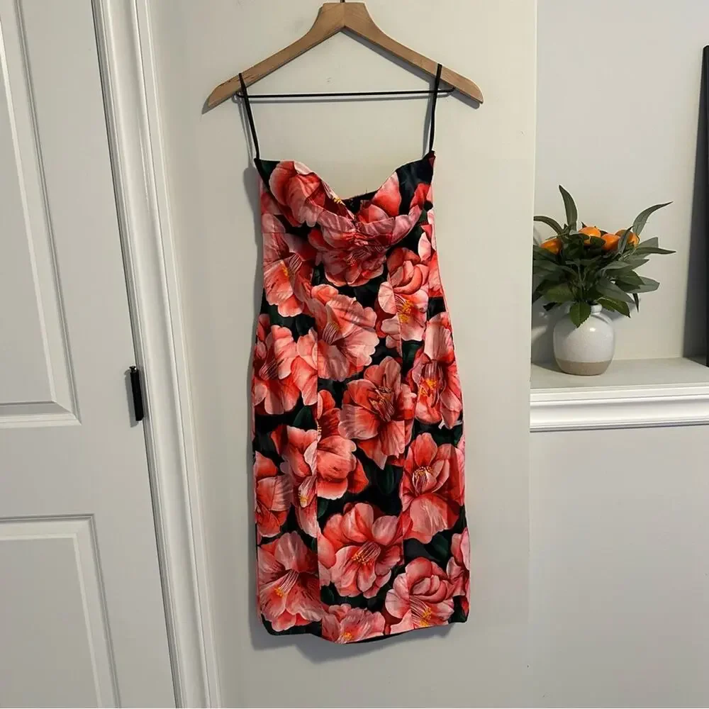 Vintage Floral Pink Rose Mini Dress & Jacket XS